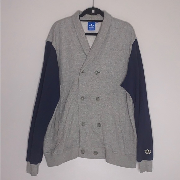 Vintage Adidas Preppy Men’s Shawl Collar Academia Cardigan sweater XL - Picture 1 of 9